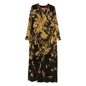 For Restless Sleepers Women Silk Blend Printed Maxi Dress
